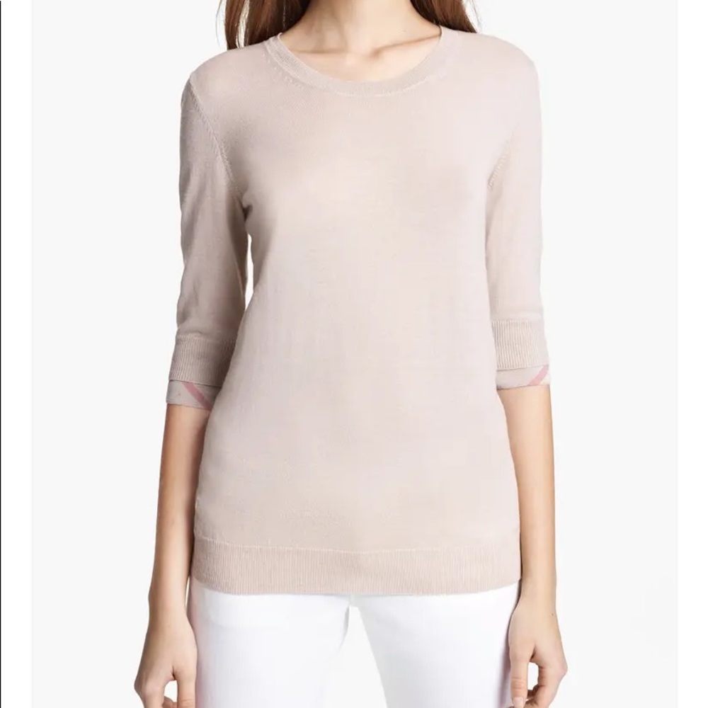 Burberry Brit Check Cuff Merino Sweater